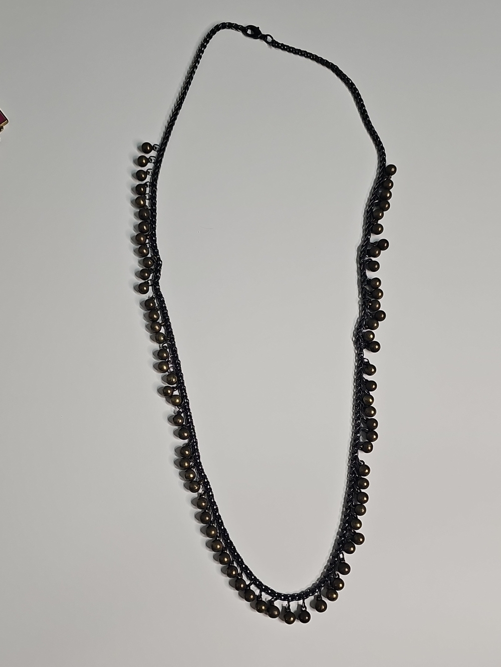 Black Beaded Fringe Necklace for Women